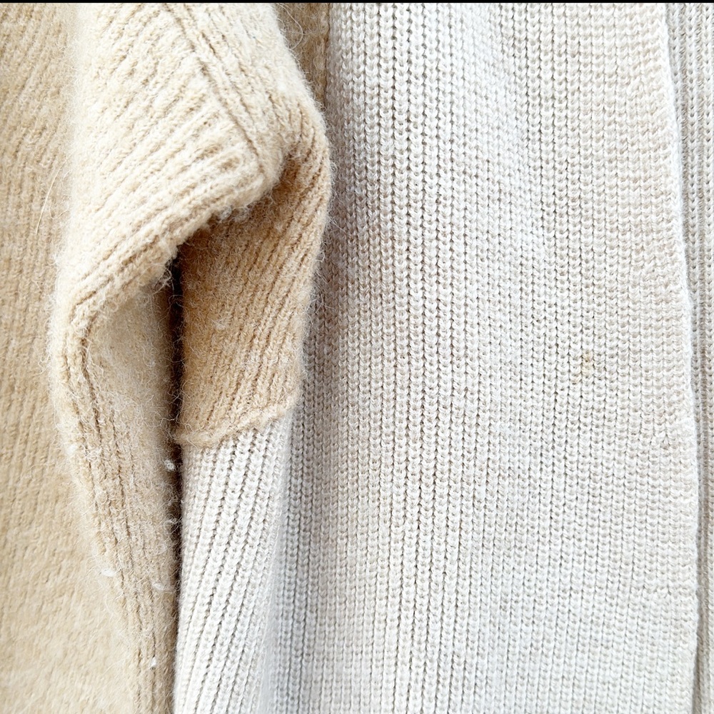 Something Navy Color Block Wool Open Front Cardig… - image 5